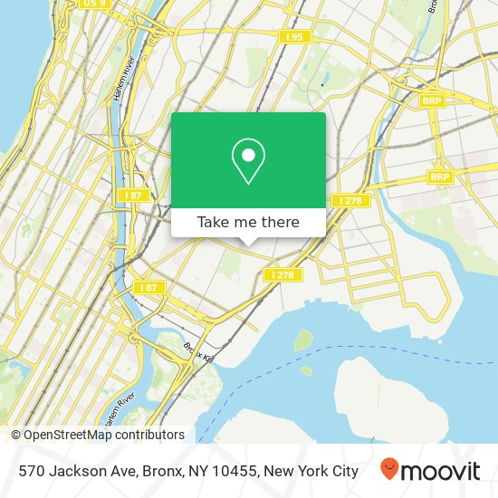 Mapa de 570 Jackson Ave, Bronx, NY 10455