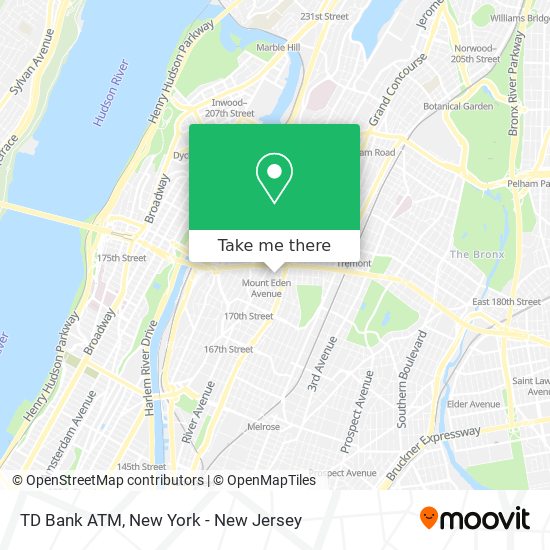 TD Bank ATM map