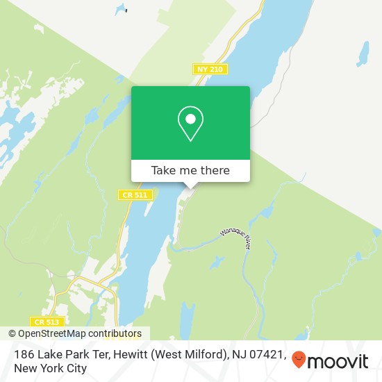 Mapa de 186 Lake Park Ter, Hewitt (West Milford), NJ 07421