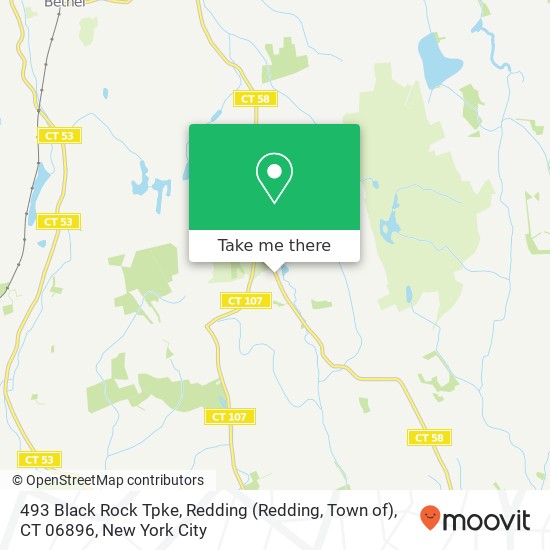Mapa de 493 Black Rock Tpke, Redding (Redding, Town of), CT 06896