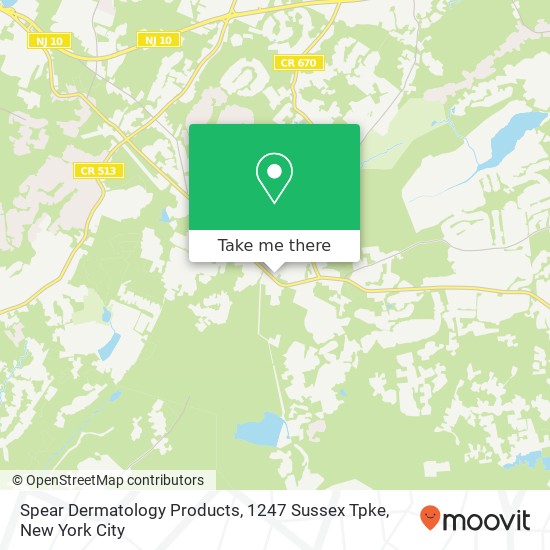 Spear Dermatology Products, 1247 Sussex Tpke map