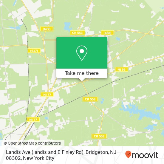 Mapa de Landis Ave (landis and E Finley Rd), Bridgeton, NJ 08302