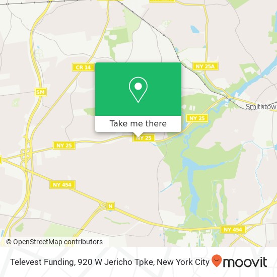 Mapa de Televest Funding, 920 W Jericho Tpke