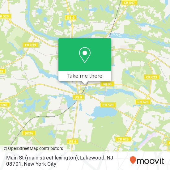 Mapa de Main St (main street lexington), Lakewood, NJ 08701