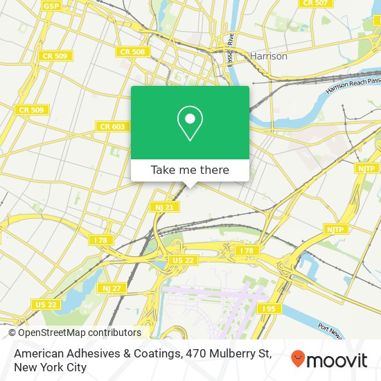 Mapa de American Adhesives & Coatings, 470 Mulberry St