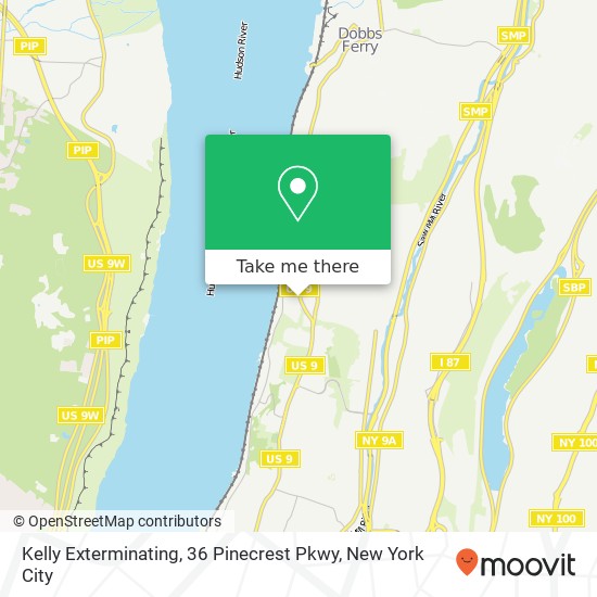 Mapa de Kelly Exterminating, 36 Pinecrest Pkwy