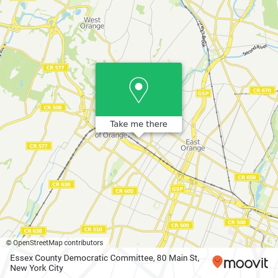 Mapa de Essex County Democratic Committee, 80 Main St