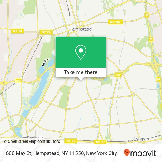 Mapa de 600 May St, Hempstead, NY 11550