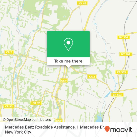 Mapa de Mercedes Benz Roadside Assistance, 1 Mercedes Dr
