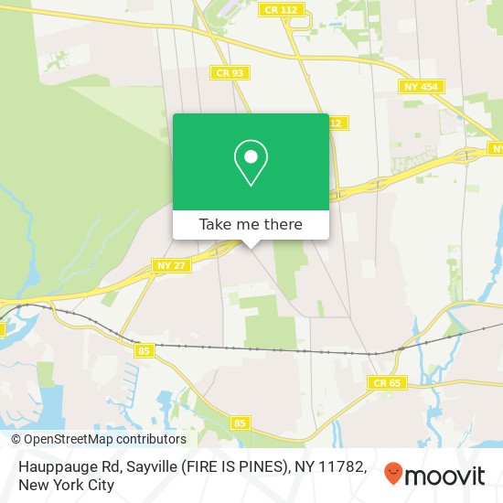 Hauppauge Rd, Sayville (FIRE IS PINES), NY 11782 map