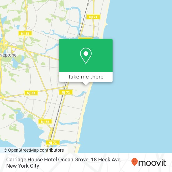 Carriage House Hotel Ocean Grove, 18 Heck Ave map