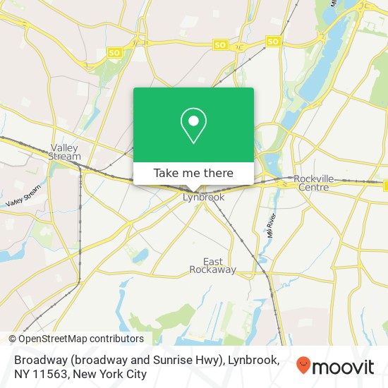 Mapa de Broadway (broadway and Sunrise Hwy), Lynbrook, NY 11563