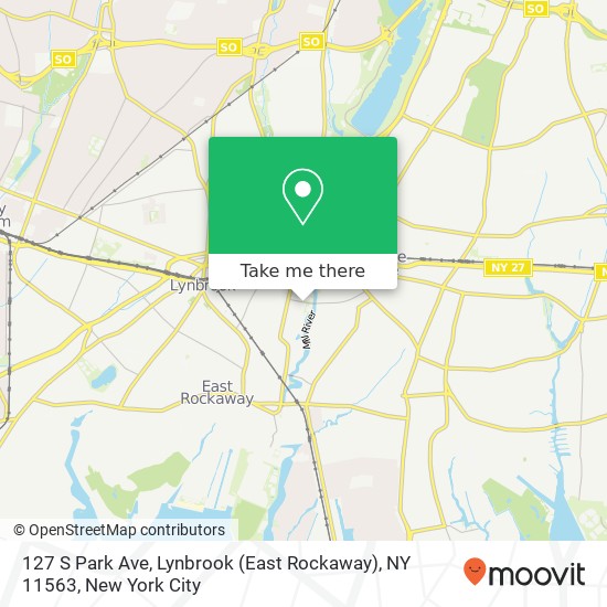 Mapa de 127 S Park Ave, Lynbrook (East Rockaway), NY 11563