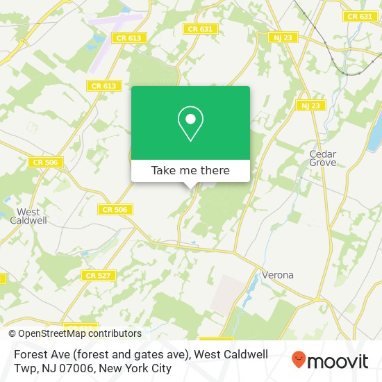 Forest Ave (forest and gates ave), West Caldwell Twp, NJ 07006 map