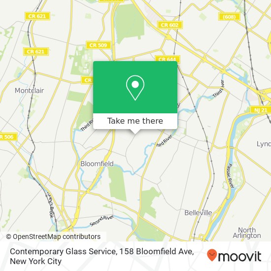 Contemporary Glass Service, 158 Bloomfield Ave map