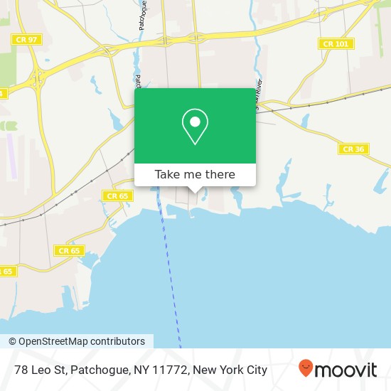 Mapa de 78 Leo St, Patchogue, NY 11772