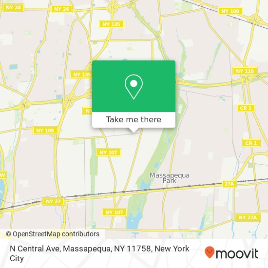 Mapa de N Central Ave, Massapequa, NY 11758