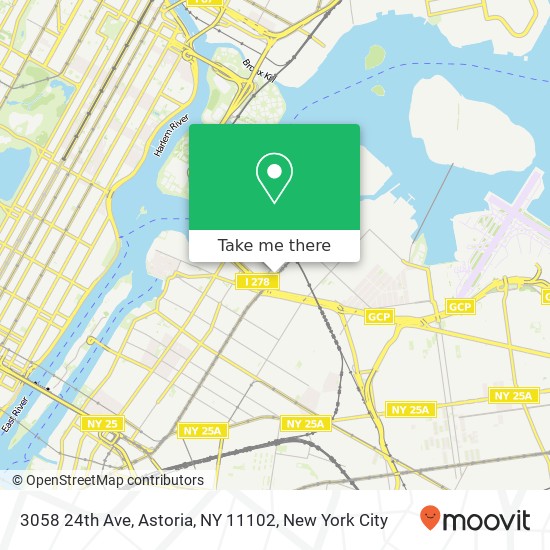 Mapa de 3058 24th Ave, Astoria, NY 11102