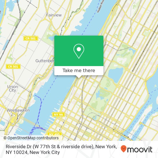 Riverside Dr (W 77th St & riverside drive), New York, NY 10024 map