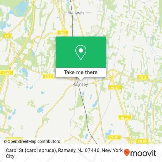 Mapa de Carol St (carol spruce), Ramsey, NJ 07446