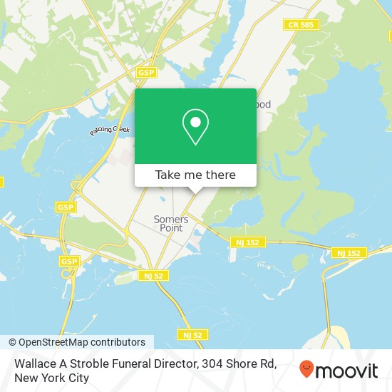 Wallace A Stroble Funeral Director, 304 Shore Rd map