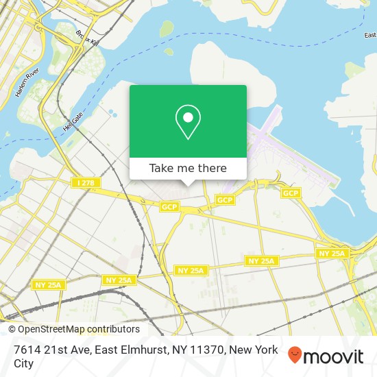 Mapa de 7614 21st Ave, East Elmhurst, NY 11370