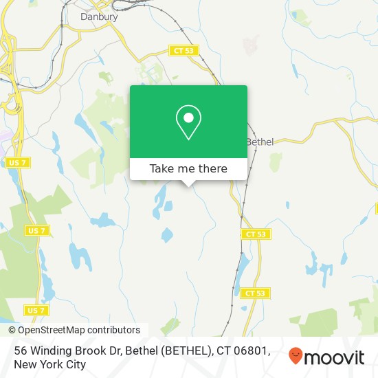 Mapa de 56 Winding Brook Dr, Bethel (BETHEL), CT 06801