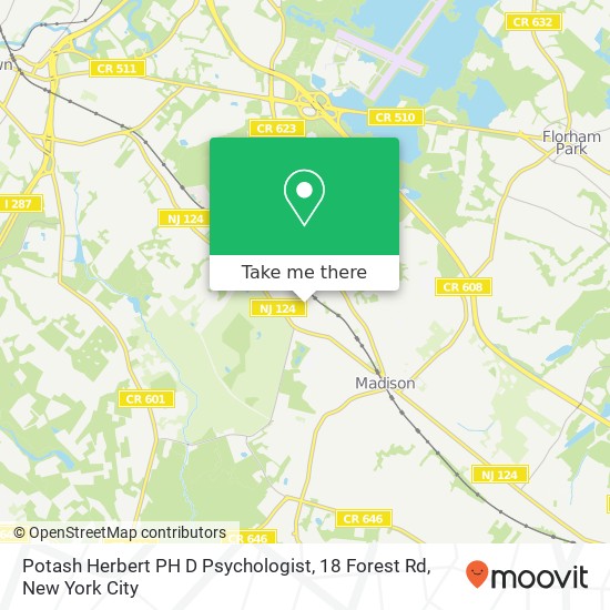 Mapa de Potash Herbert PH D Psychologist, 18 Forest Rd