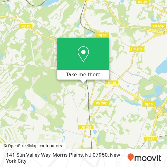 Mapa de 141 Sun Valley Way, Morris Plains, NJ 07950