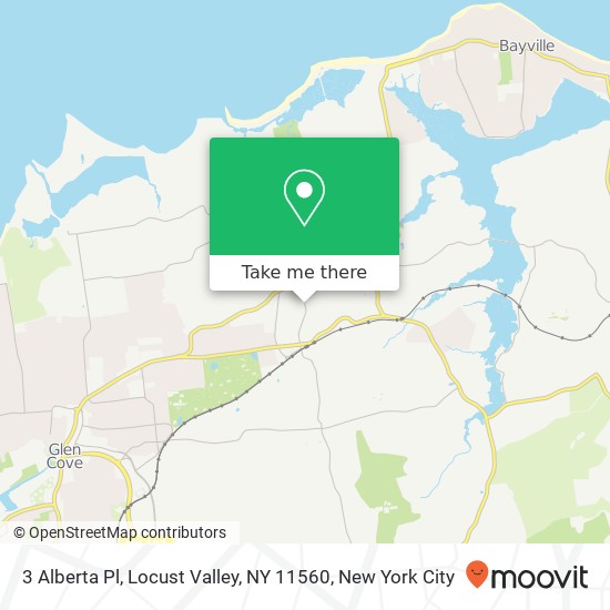 Mapa de 3 Alberta Pl, Locust Valley, NY 11560