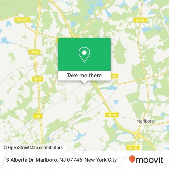 Mapa de 3 Alberta Dr, Marlboro, NJ 07746
