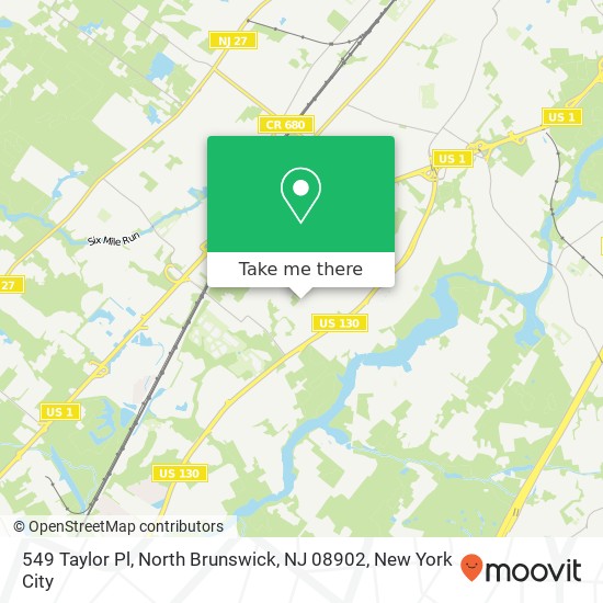 Mapa de 549 Taylor Pl, North Brunswick, NJ 08902