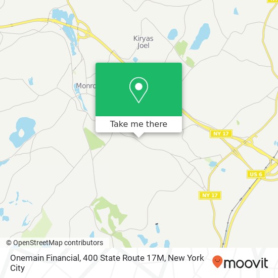 Mapa de Onemain Financial, 400 State Route 17M