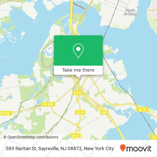 Mapa de 589 Raritan St, Sayreville, NJ 08872