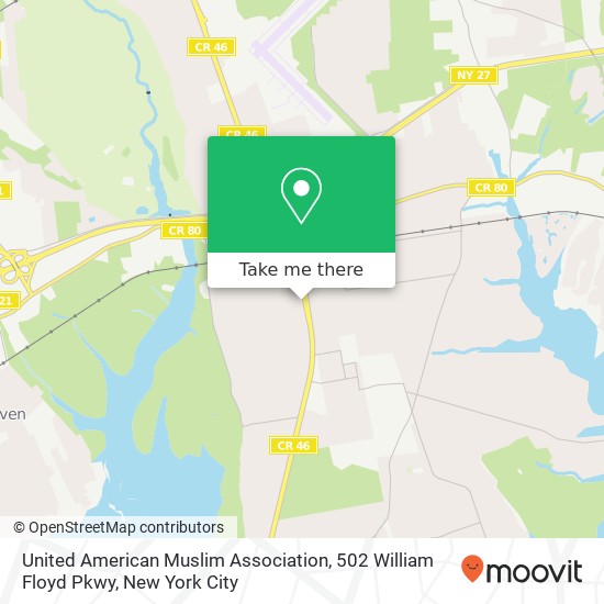 Mapa de United American Muslim Association, 502 William Floyd Pkwy