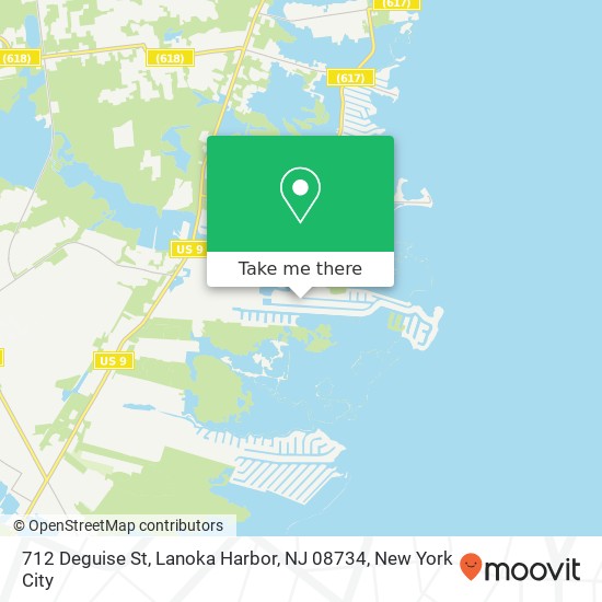 Mapa de 712 Deguise St, Lanoka Harbor, NJ 08734