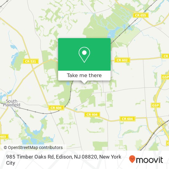 985 Timber Oaks Rd, Edison, NJ 08820 map