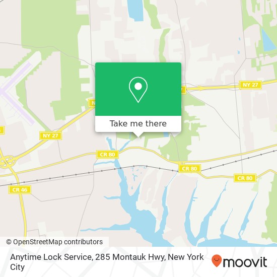 Anytime Lock Service, 285 Montauk Hwy map