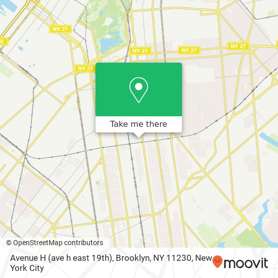 Mapa de Avenue H (ave h east 19th), Brooklyn, NY 11230