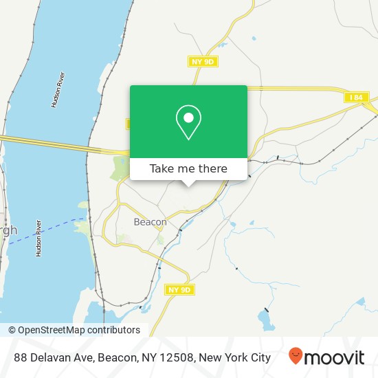 Mapa de 88 Delavan Ave, Beacon, NY 12508