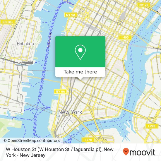 Mapa de W Houston St (W Houston St / laguardia pl)