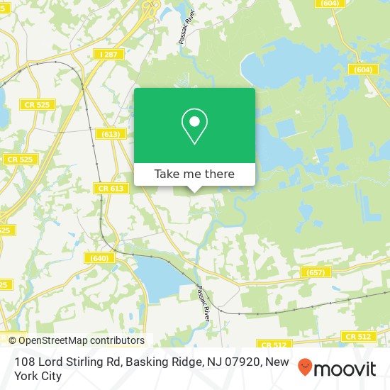 Mapa de 108 Lord Stirling Rd, Basking Ridge, NJ 07920