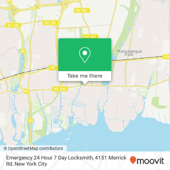 Emergency 24 Hour 7 Day Locksmith, 4151 Merrick Rd map