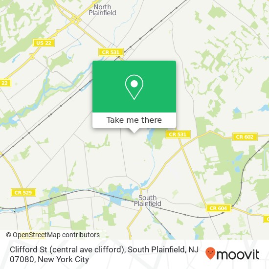 Mapa de Clifford St (central ave clifford), South Plainfield, NJ 07080