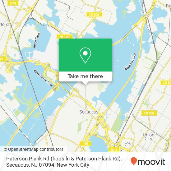 Mapa de Paterson Plank Rd (hops ln & Paterson Plank Rd), Secaucus, NJ 07094