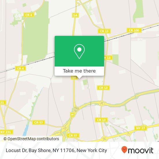 Locust Dr, Bay Shore, NY 11706 map