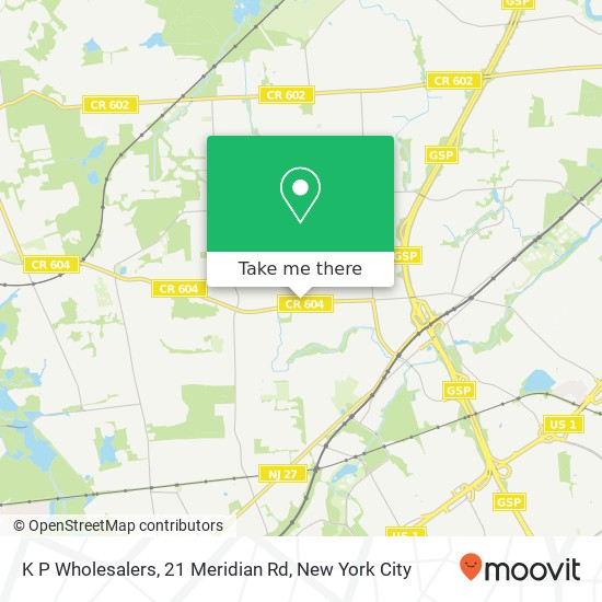 Mapa de K P Wholesalers, 21 Meridian Rd