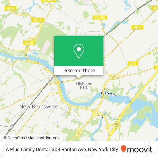 Mapa de A Plus Family Dental, 308 Raritan Ave