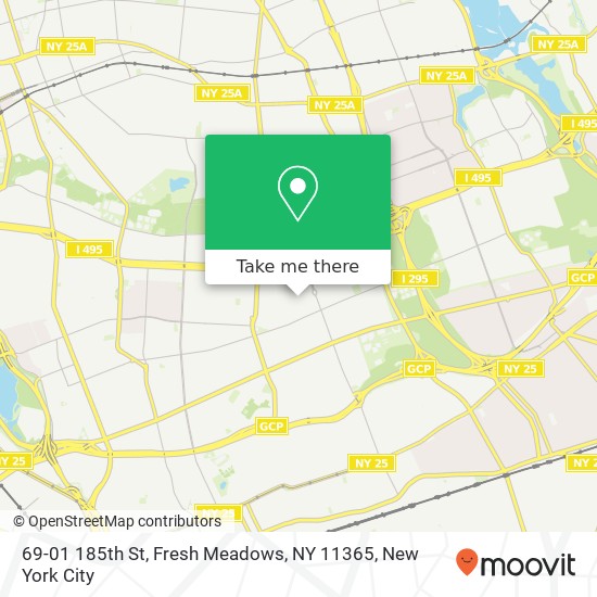 Mapa de 69-01 185th St, Fresh Meadows, NY 11365