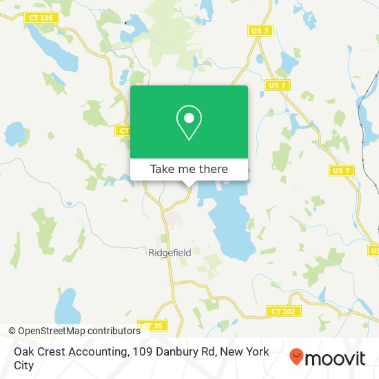 Mapa de Oak Crest Accounting, 109 Danbury Rd